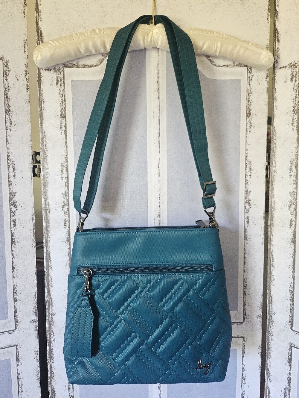 $99 Retail Lug Double Dip Crossbody In Teal Vegan Leather; NWOT & All Sold Out